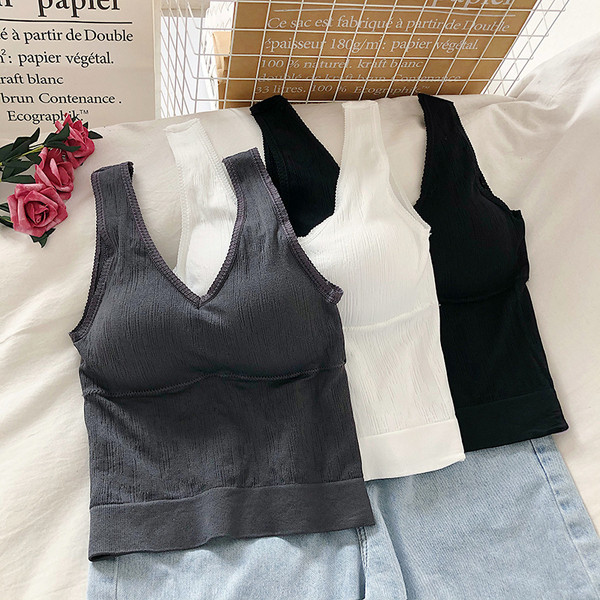 Дамски потник с V-образно деколте и широки презрамки