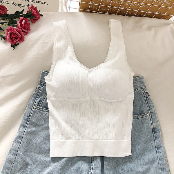 Дамски потник с V-образно деколте и широки презрамки