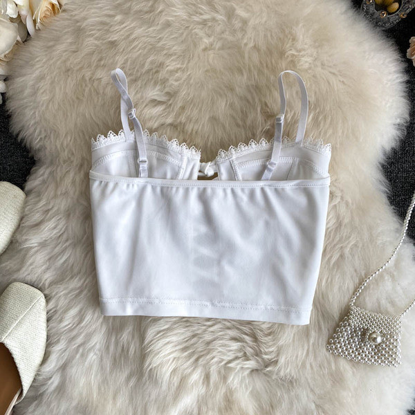 Дамски потник с тънки презрамки и връзки 