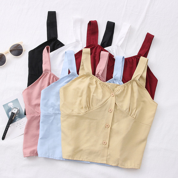 Дамски потник с копчета и широки презрамки 