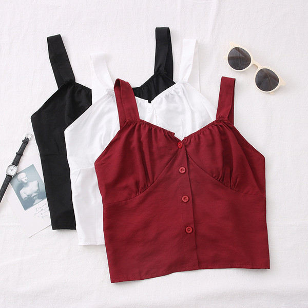 Дамски потник с копчета и широки презрамки 