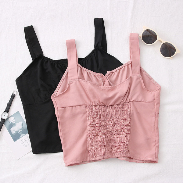 Дамски потник с копчета и широки презрамки 