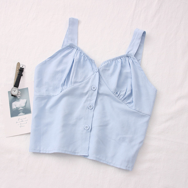 Дамски потник с копчета и широки презрамки 