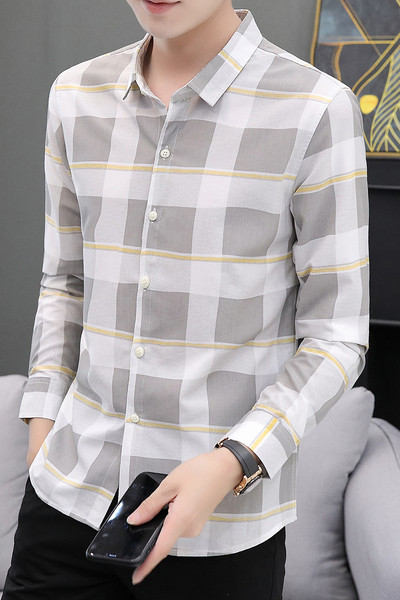 Нов модел карирана риза с дълги ръкави