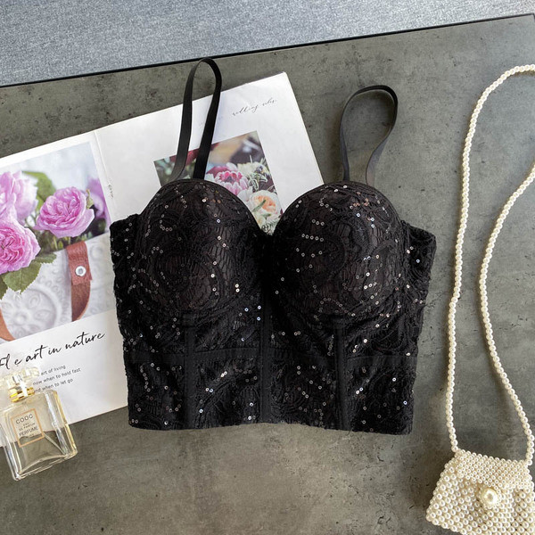 Čipkani bustier s tankim naramenicama