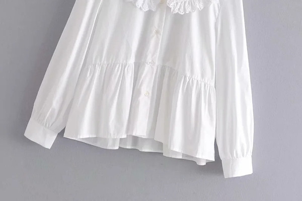 Novi model ženske košulje - sa okruglim izrezom i dugim rukavima