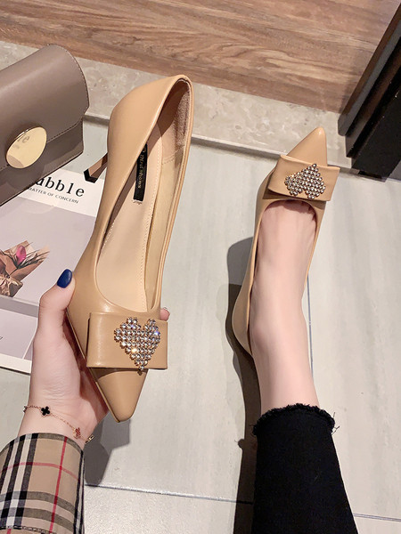 Moderne ženske cipele s tankom petom od 7 cm i kamenčićima