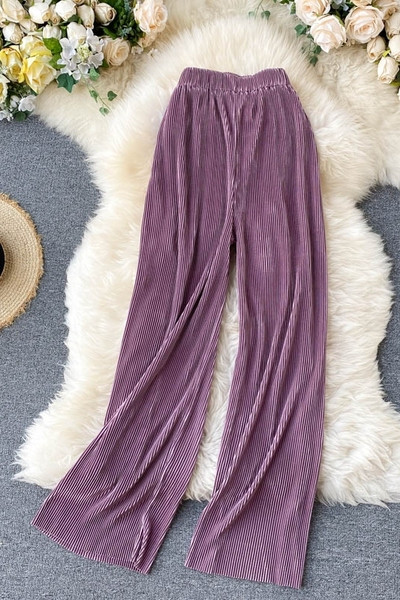 Elegantne široke ženske hlače s visokim strukom