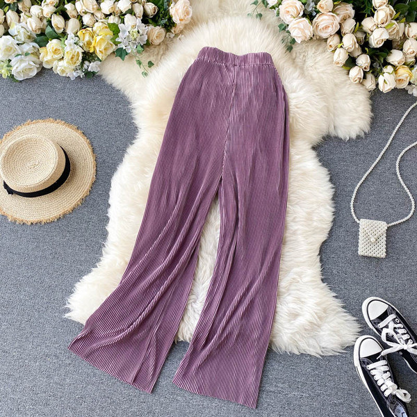 Elegantne široke ženske hlače s visokim strukom