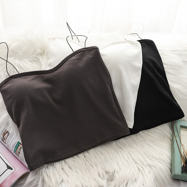 Novi model kratke ženske majice bez rukava na tanke naramenice