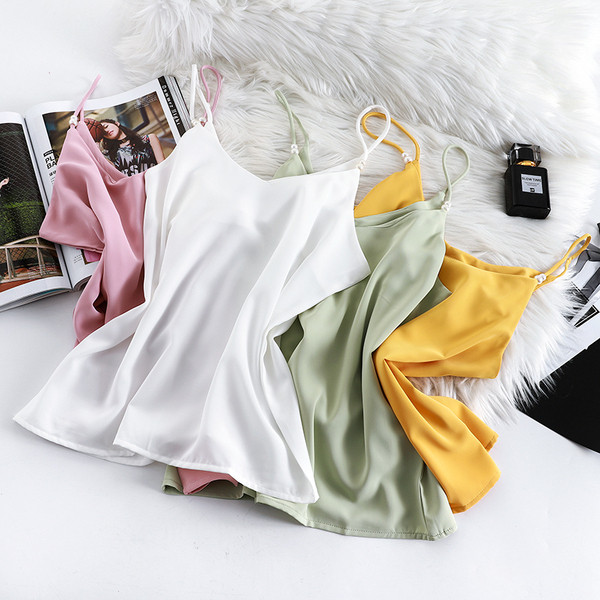 Elegantna ženska majica bez rukava od šifona s V-izrezom