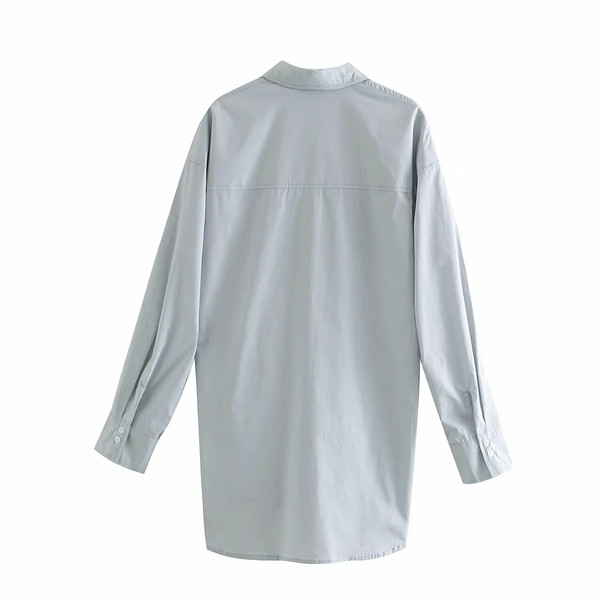 Ležerna ženska košulja s džepom i klasičnim ovratnikom - široki model