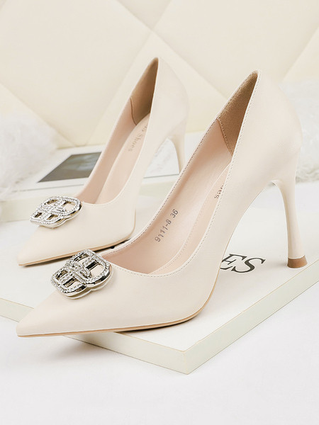 NOVI model ženskih elegantnih cipela na visoku petu sa kamenčićima i metalnim elementom