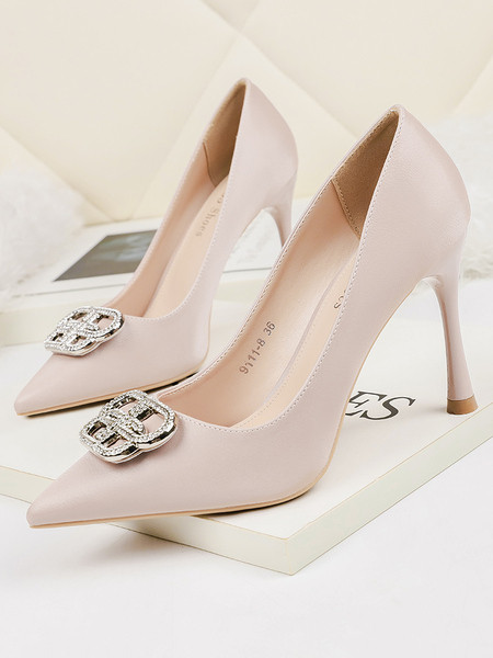 NOVI model ženskih elegantnih cipela na visoku petu sa kamenčićima i metalnim elementom