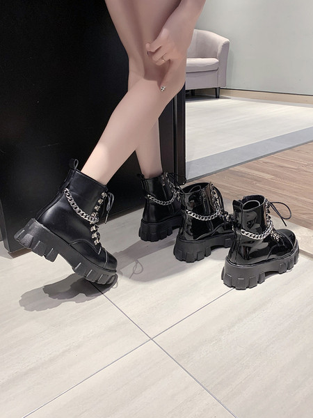 Casual ženske čizme sa platformom od 6cm u crnoj boji - dva modela