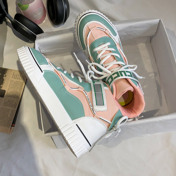 Šarene ženske kožne tenisice s ravnim potplatom