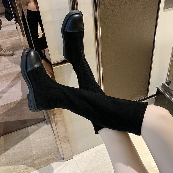 Ženske moderne čizme od eko brušene kože