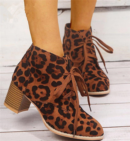 Ženske čizme na vezice i nisku petu od eko brušene kože