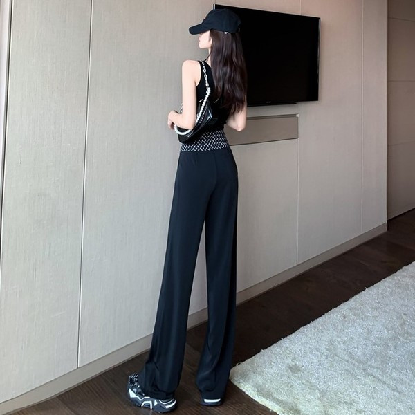 Ženski aktualni široki model hlača s visokim strukom