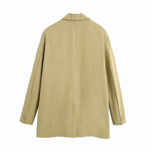 Ženska ležerna jakna s gumbima i špic izrezom