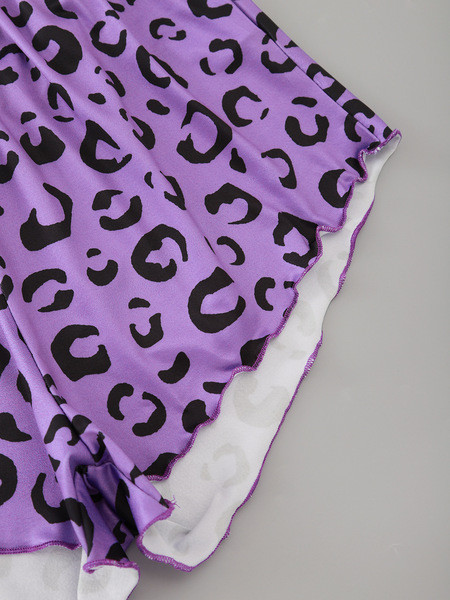 Ženska pidžama iz dva dijela sa životinjskim uzorkom u ljubičastoj boji