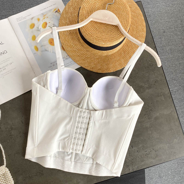 Peenikeste rihmadega valge naiste retro rinnakorv