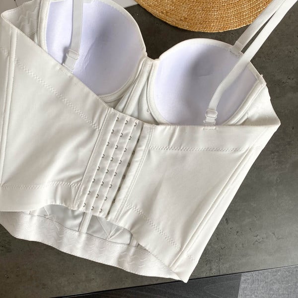 Peenikeste rihmadega valge naiste retro rinnakorv