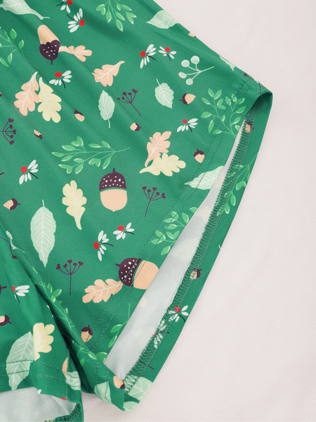 Ženska pidžama iz dva dijela uključuje majicu bez rukava + kratke hlače zelene boje