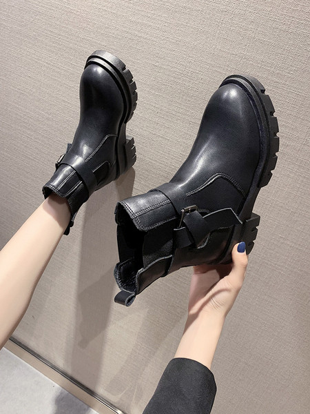 Musta värvi krobelise tallaga vabaaja naiste saapad