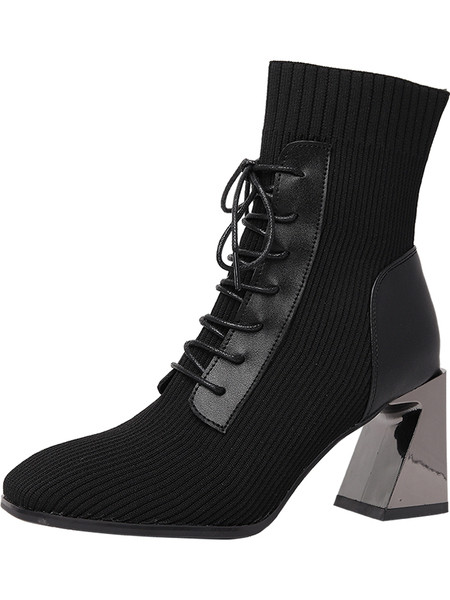 Paeltega ja 7 cm kontsaga naiste saapad tekstiilist