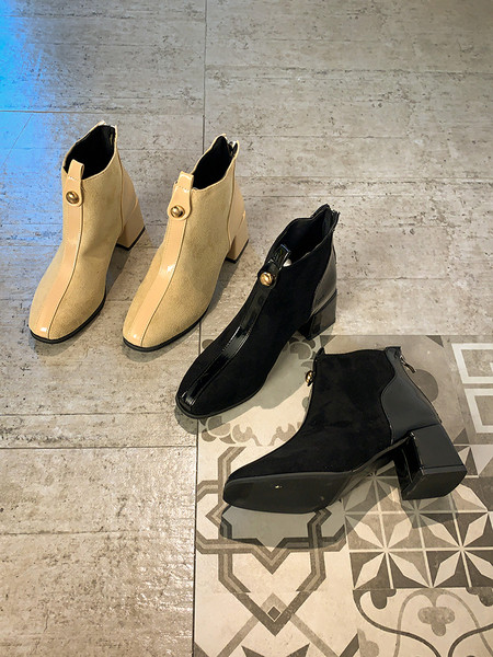 Moodsad 6 cm paksuse kontsaga naiste saapad - öko seemisnahk