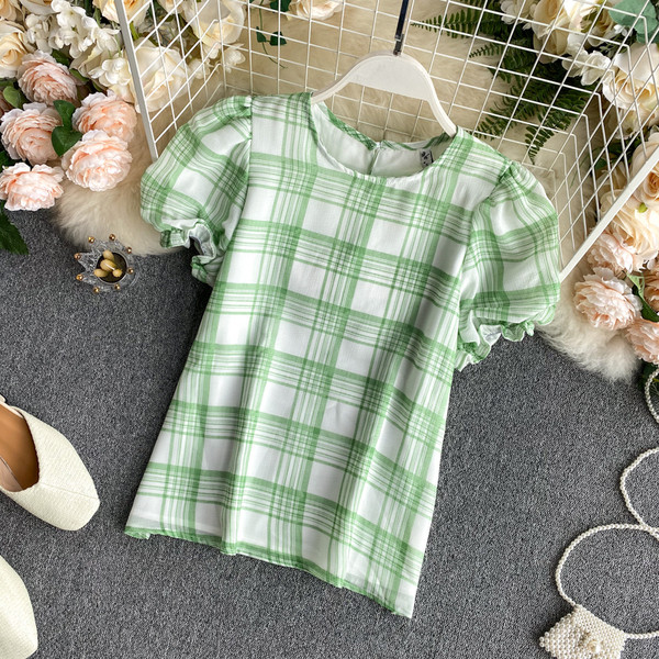 Zeleni ženski komplet bluza kratkih rukava i suknja