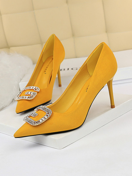 Elegantsed naiste kõrge kontsaga kingad tavaline kivikestega mudel