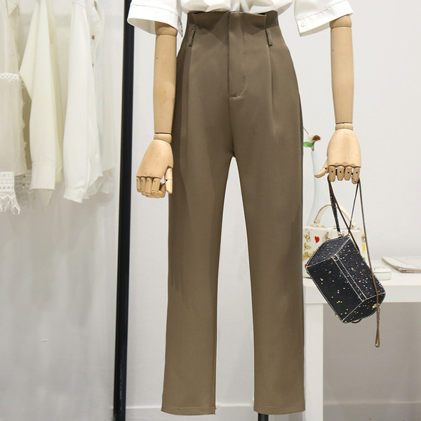 Uus kõrge vöökohaga naiste pikkade pükste mudel