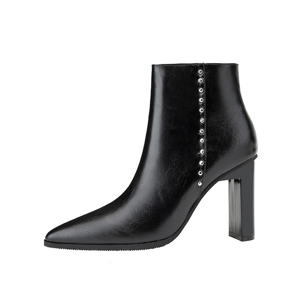 UUS tõmbluku ja metallelemendiga elegantsete naiste saapade mudel