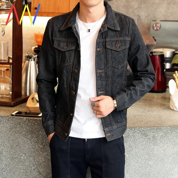 Vabaaja nööpidega meeste teksajakk