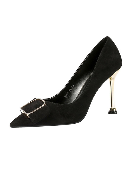 UUS mudeli naiste stiilsed metallelemendiga kõrge kontsaga kingad