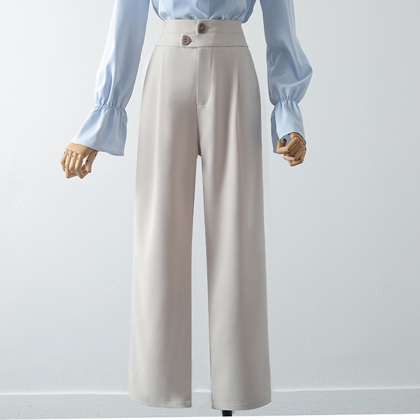 Uus kõrge vöökohaga naiste pükste mudel - sirge mudel