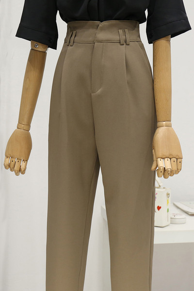 Női hosszú nadrág magas derékkal - egyenes modell