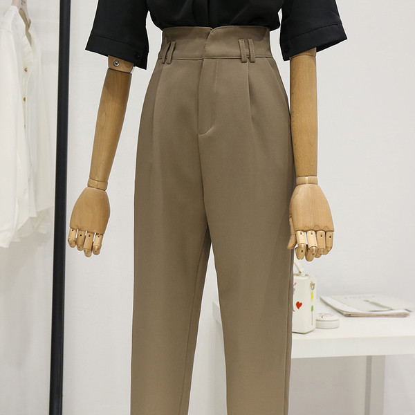 Női hosszú nadrág magas derékkal - egyenes modell