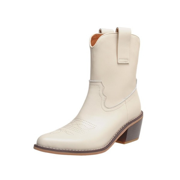 Cowboy csizma új modellje fekete-fehér hímzéssel