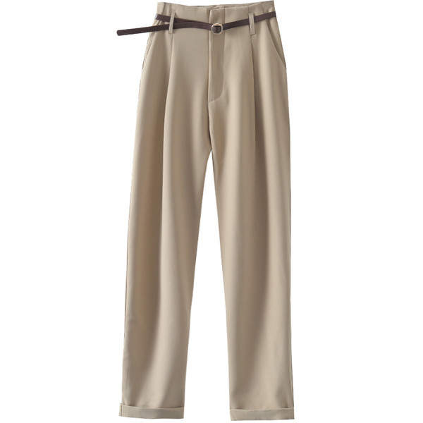 Divatos női hosszú nadrág övvel - magas derék