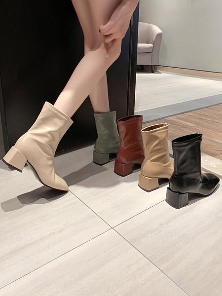 Öko-nahast valmistatud vabaaja naiste saapad paksusega 5 cm