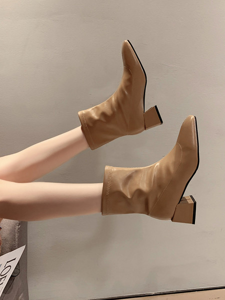 Öko-nahast valmistatud vabaaja naiste saapad paksusega 5 cm