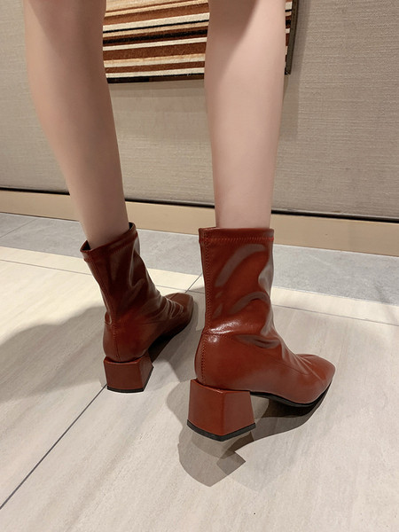 Öko-nahast valmistatud vabaaja naiste saapad paksusega 5 cm