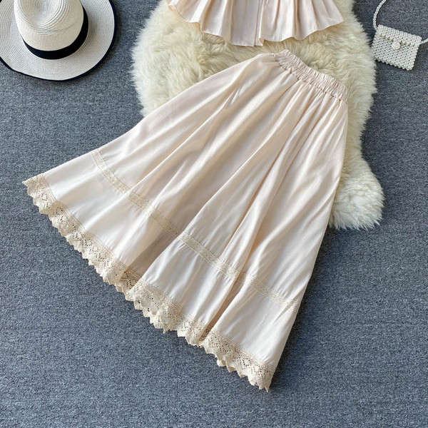 Retro női blúz szett rövid ujjal és hosszú szoknyával