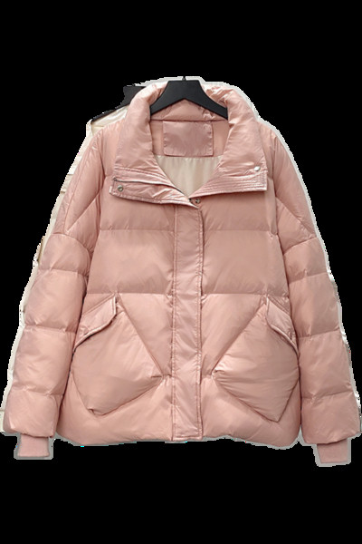 Ženska zimska jakna s visokim ovratnikom i džepovima