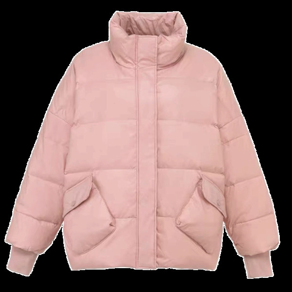 Ženska zimska jakna s visokim ovratnikom i džepovima