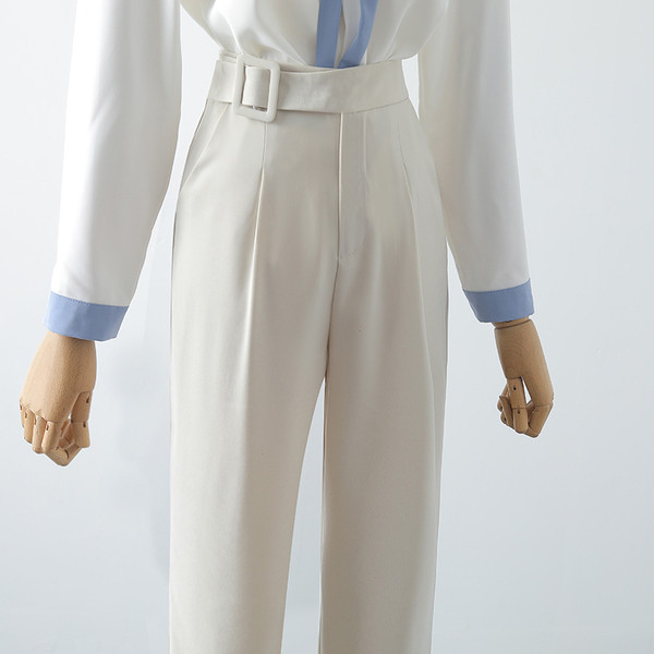 Alkalmi női nadrág övvel - egyenes modell