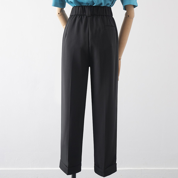 Modern női hosszú nadrág övvel - magas derék